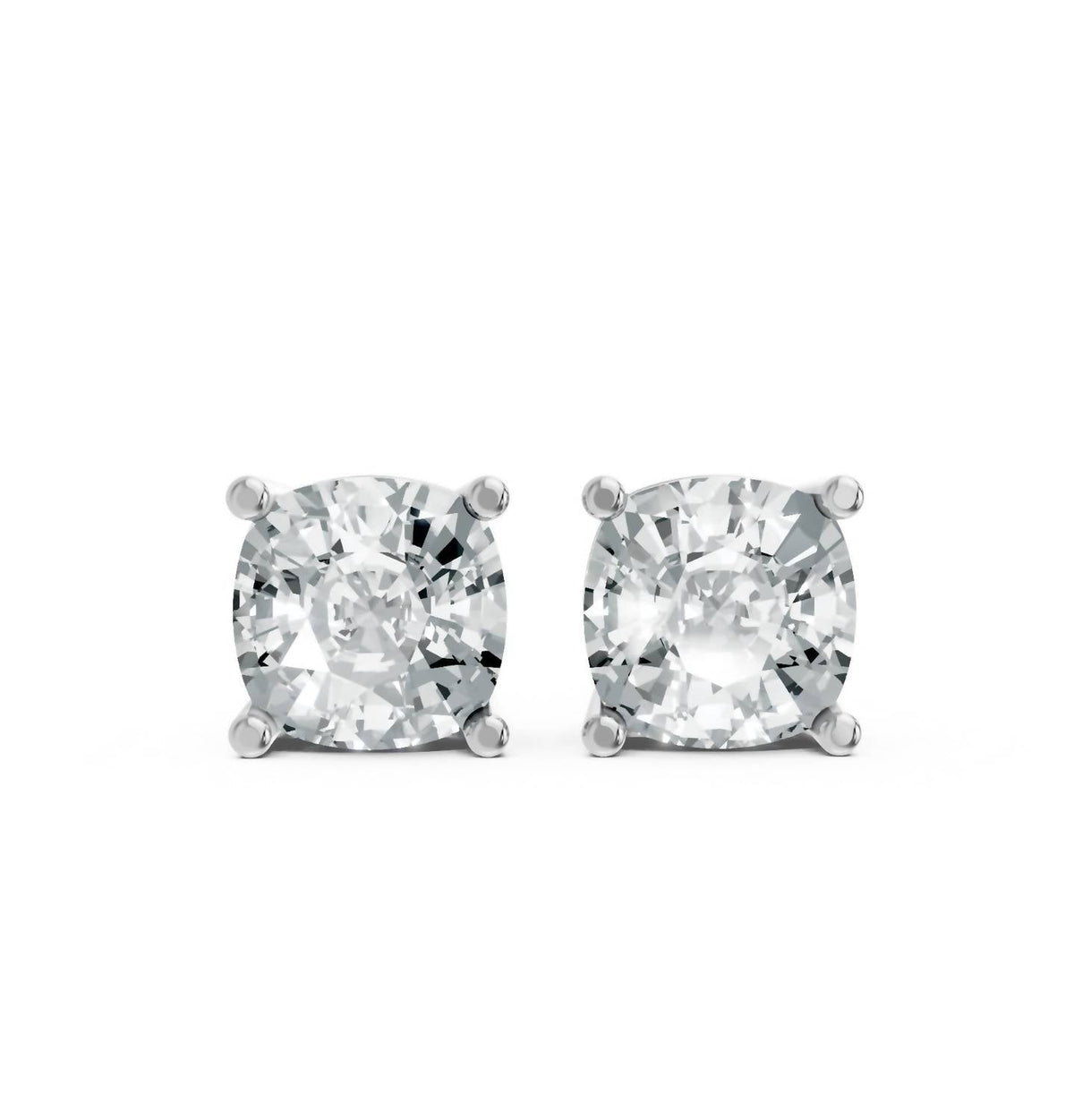Aamiaa - Women's Cushion Shape 4 Prong Push Back Studs