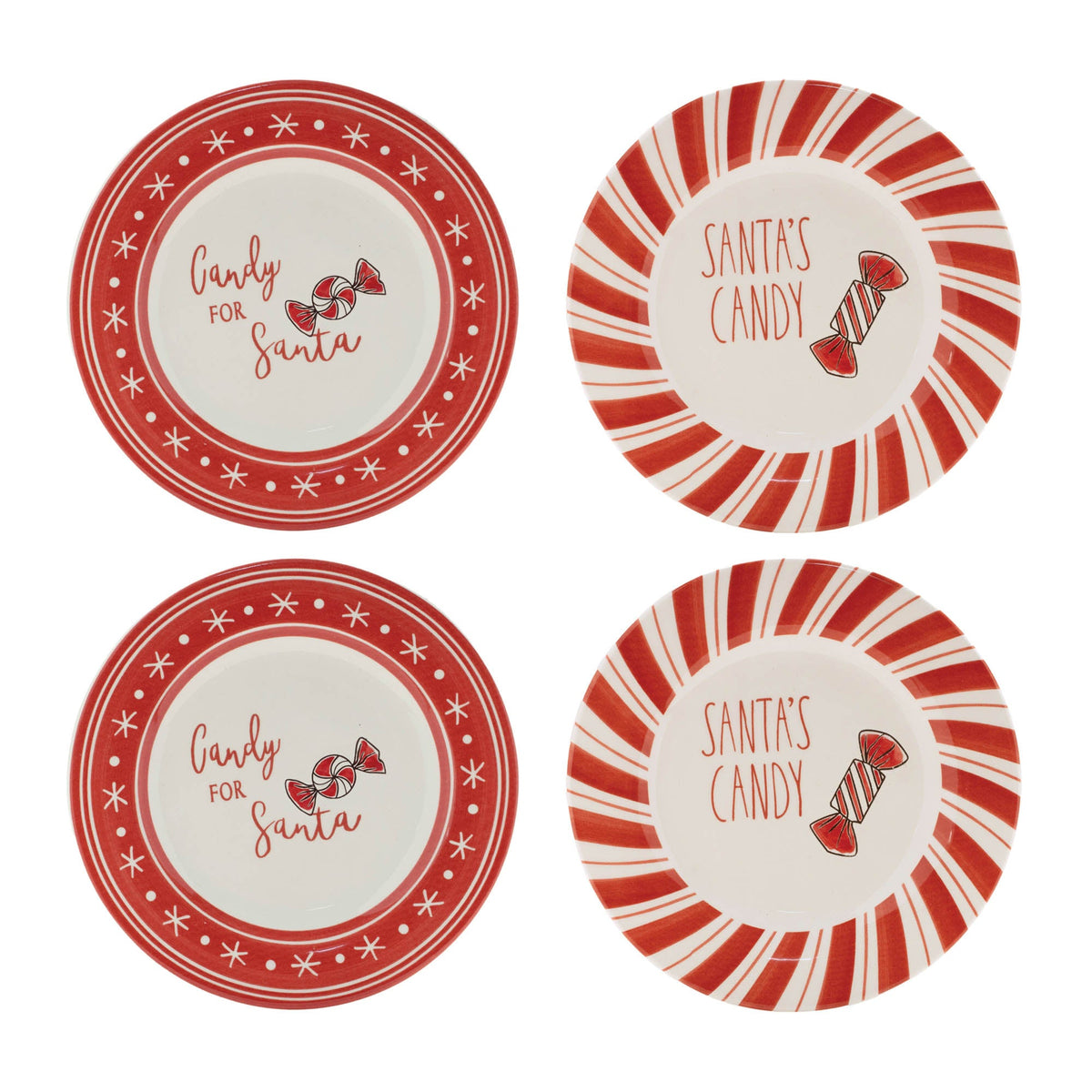 Ceramic Santa Candy Plate (Set of 4)