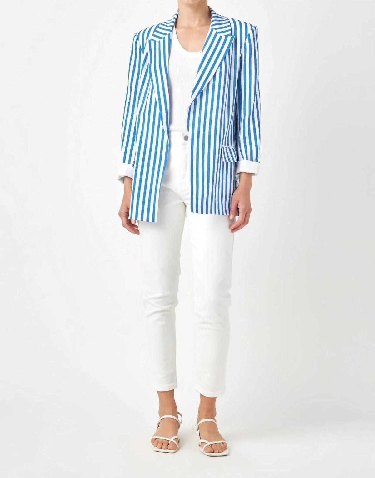 2.7 August Apparel - Callie Striped Blazer