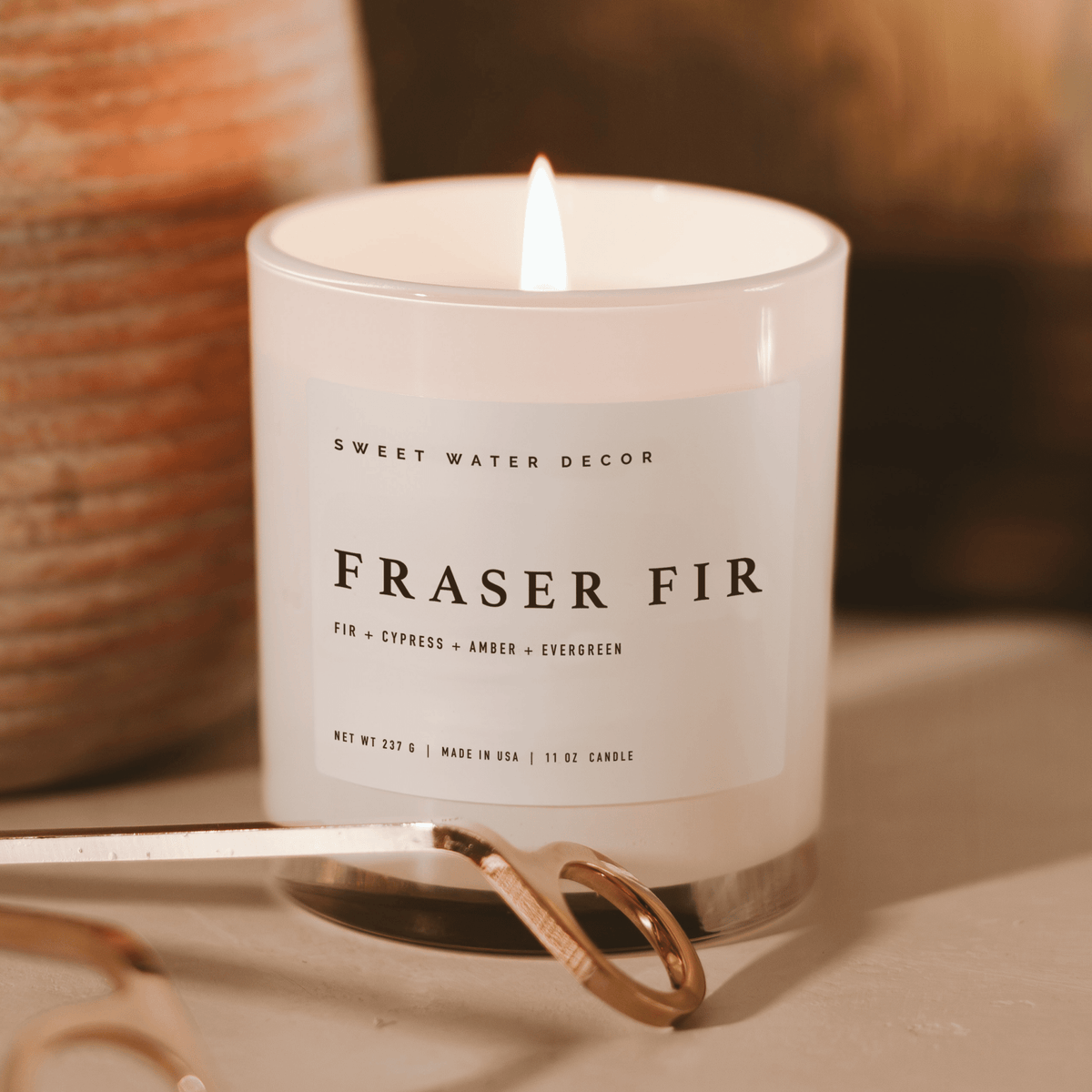 Fraser Fir Soy Candle - White Jar - 11 oz