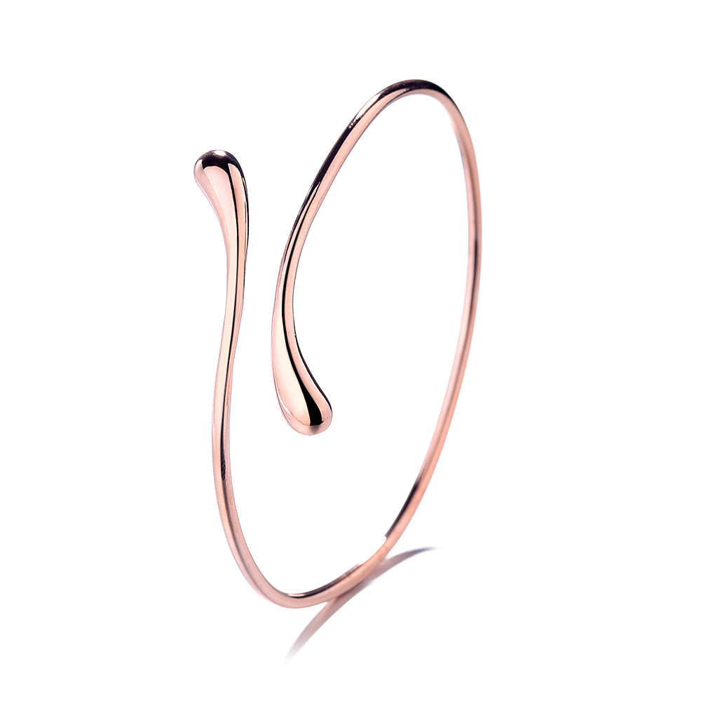 14K Gold Water Drop Bangle Bracelet