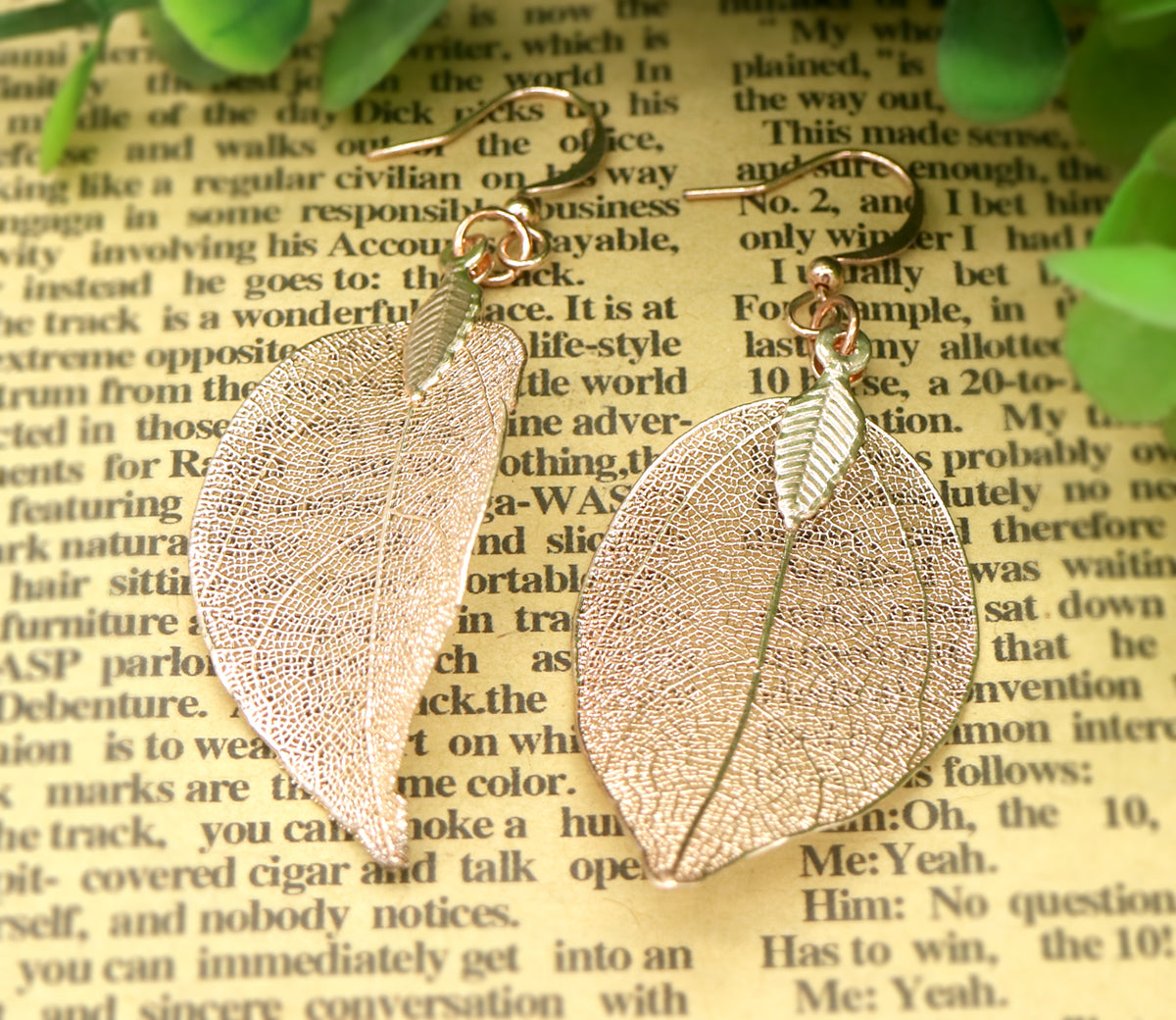 Handmade Natural Leaf Earrings
