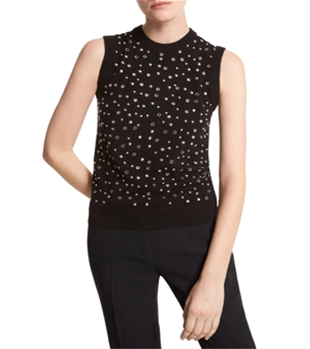 Michael Kors Collection Cashmere Embellished Shell Gray Size XS