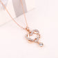 Amy and Annette 18K Gold Heart Pendant Necklace with crystals
