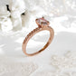 14K Rose Gold Engagement Ring with crystals