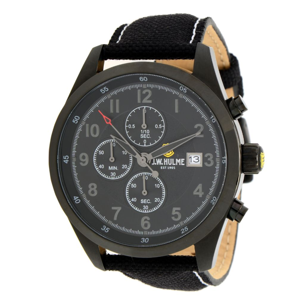 J.W. Hulme 44mm Quartz Chronograph Nylon Strap Watch