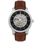 Thomas Earnshaw Men's Radius Skele 45mm Black Dial Leather Watch