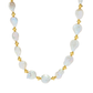 Perlaviva 18K Gold Plated 13.5-15.5mm Keshi Cultured Pearl Necklace