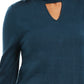 Style & Co Women's Mock-Neck Keyhole Sweater  Blue Size XX-Large