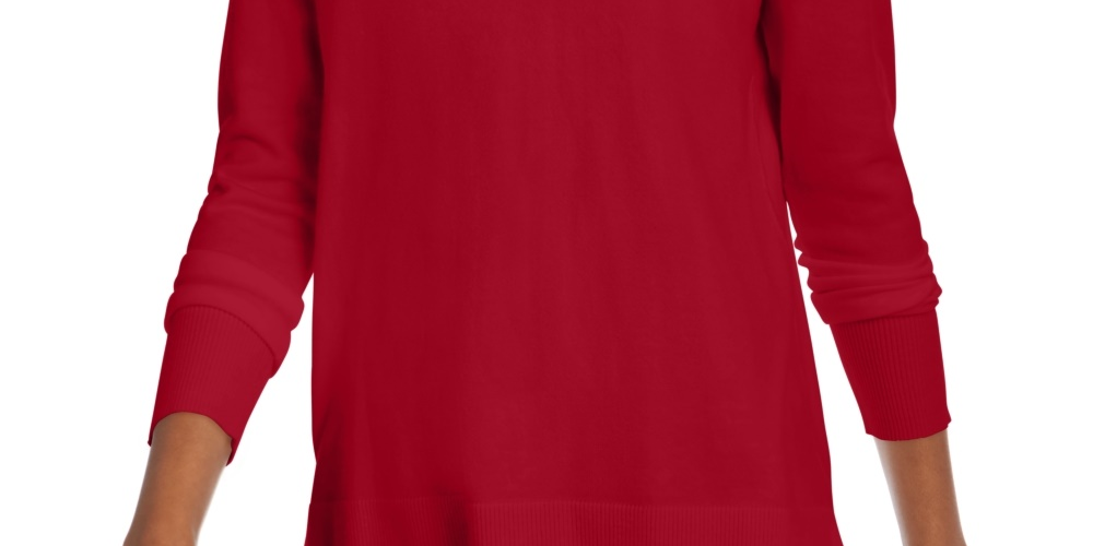 Maison Jules Women's V Neck Sweater Red Size Small
