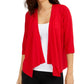 Alfani Women's Draped Open-Front Cardigan Red Size Large