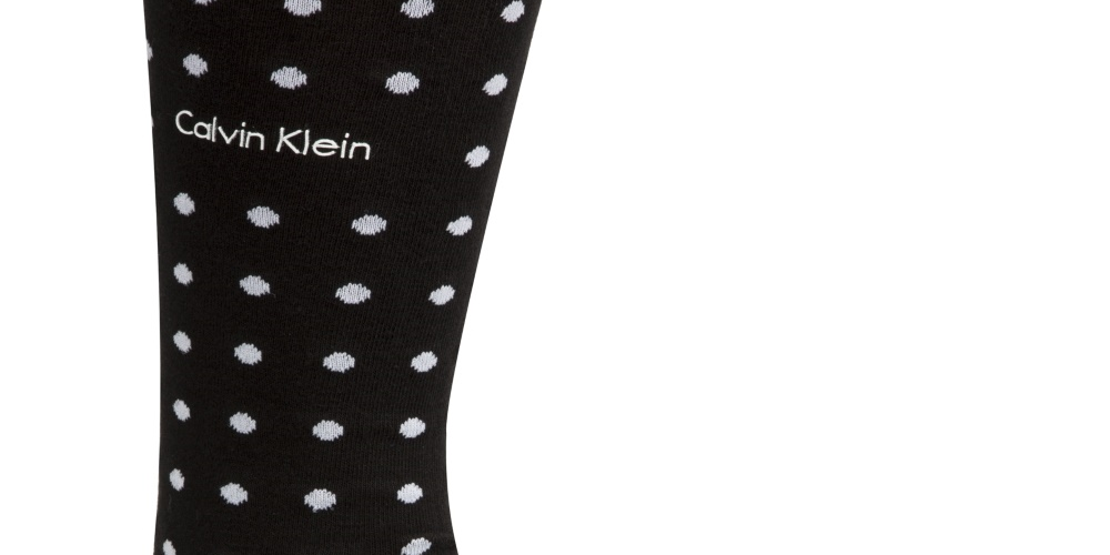 Calvin Klein Men's Dot Dress Socks -Blaxk One Size