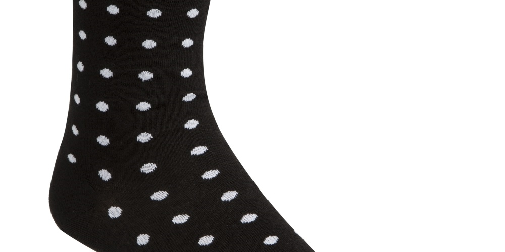 Calvin Klein Men's Dot Dress Socks -Blaxk One Size