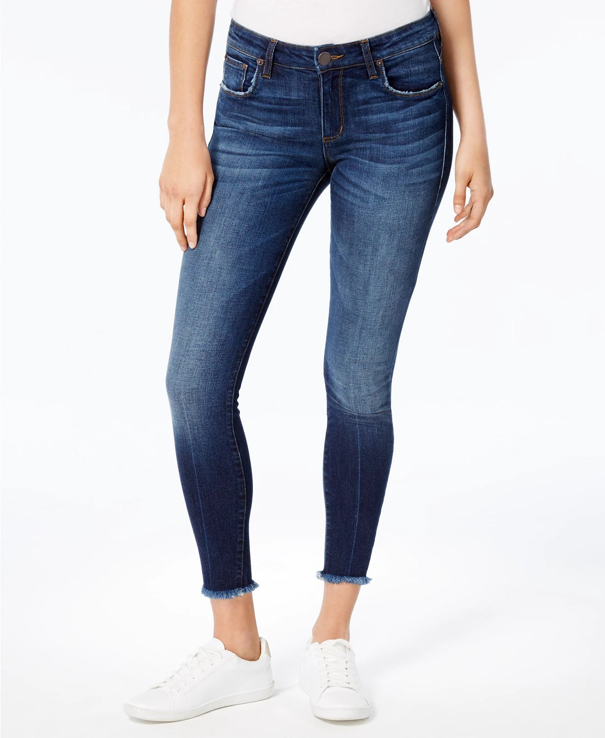 STS Blue Women's Emma Mid Rise Fray Hem Ankle Skinny Jeans Demin Blue Size 26