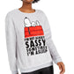 Peanuts Junior's Snoopy Plush Sweatshirt Gray Size X-Small