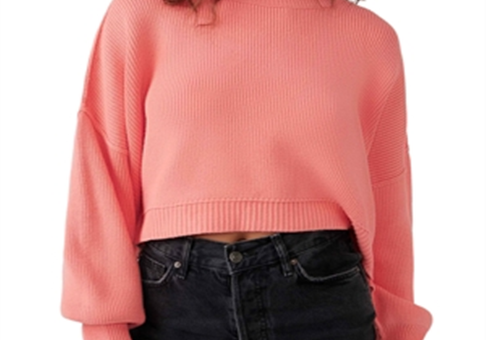 Free People Easy Street Cropped Sweater Pink Size XS