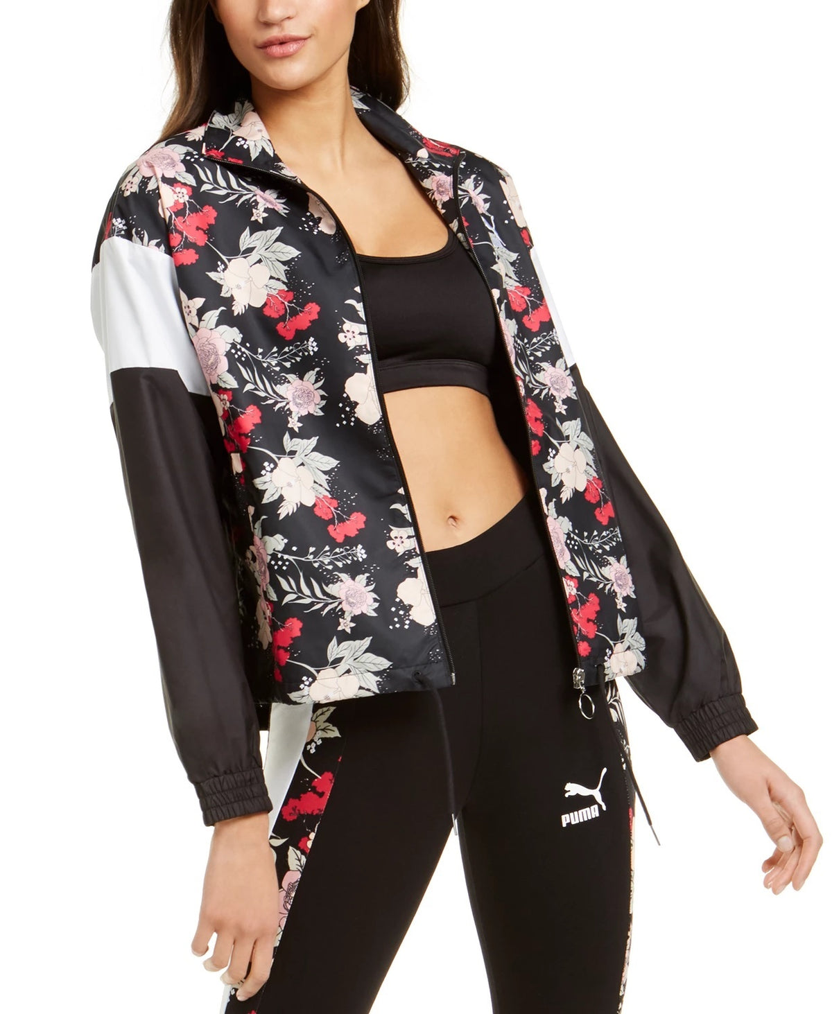 Puma Women's Fitness Workout Athletic Jacket Black Size Large