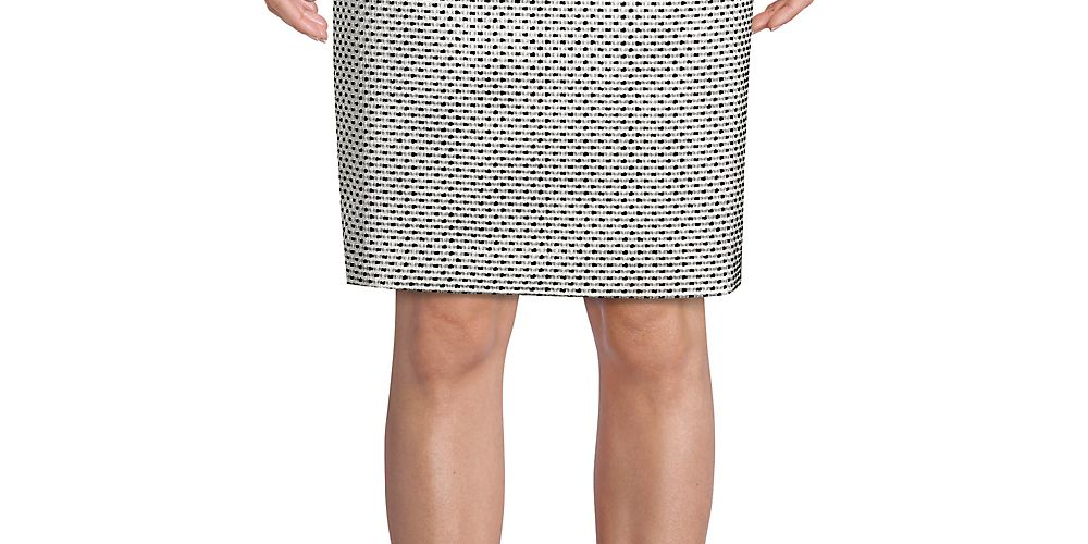 Calvin Klein Women's Back Slit & Zip Texture Speckle Pipe Skirt Black Size 10