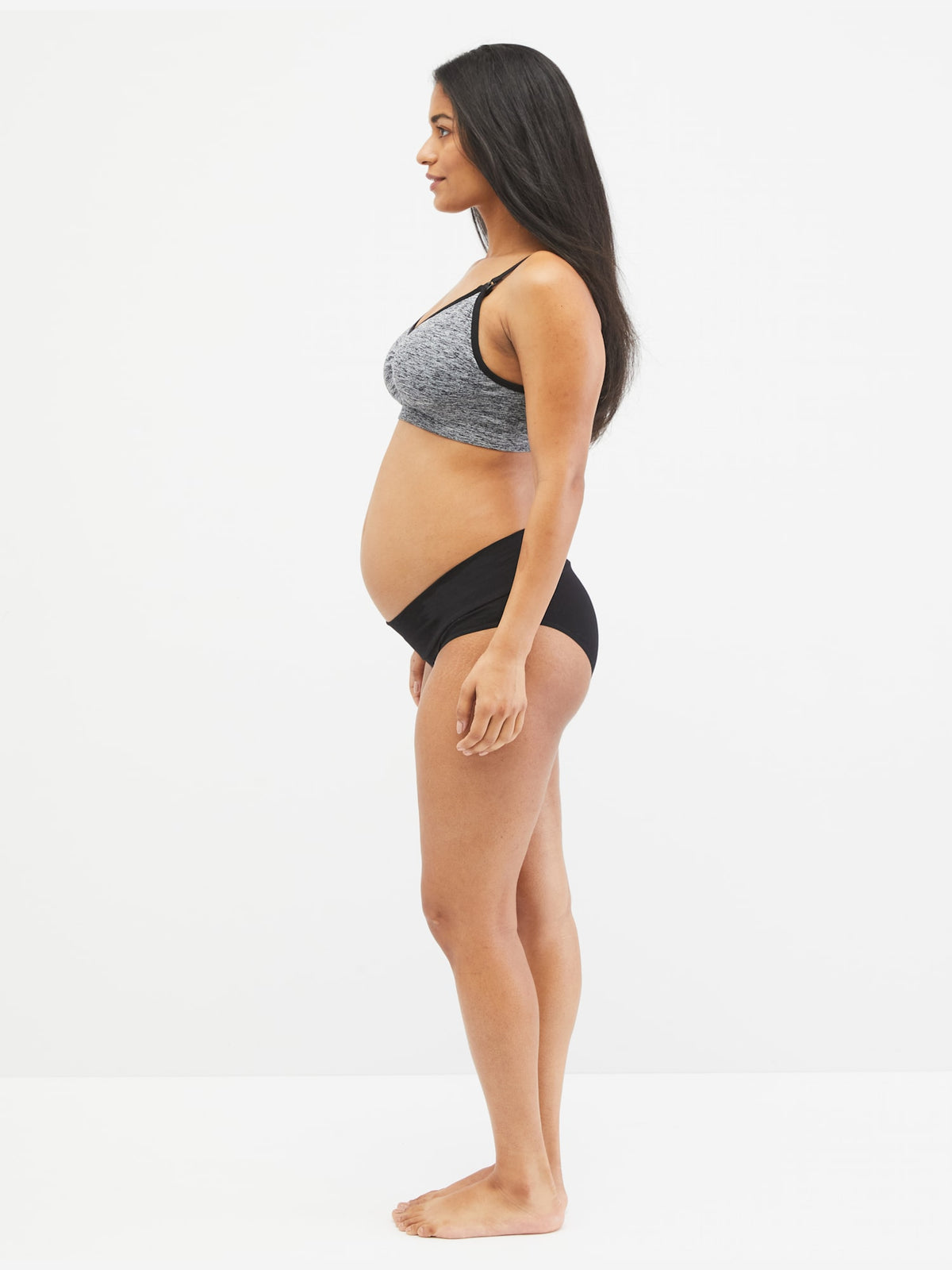 Motherhood Maternity Seamless Full-Coverage Clip-Down Nursing Bra Black Size L