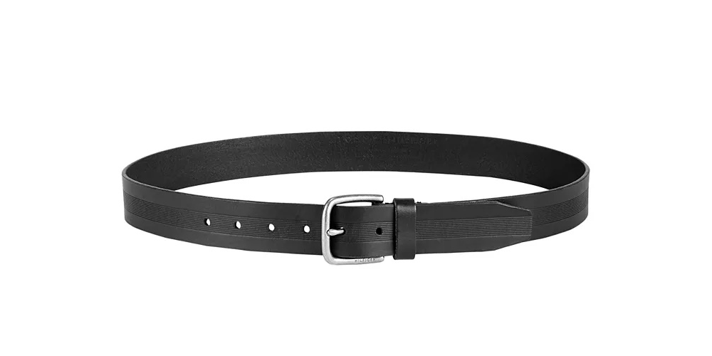 Tommy Hilfiger Men's Embossed Leather Casual Belt Black Size Large