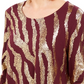 JM Collection Women's Printed Scoop-Neck Top Purple Size Medium