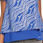 Michael Kors Women's Chain-Print Layered Top  Sizes Blue Size XL