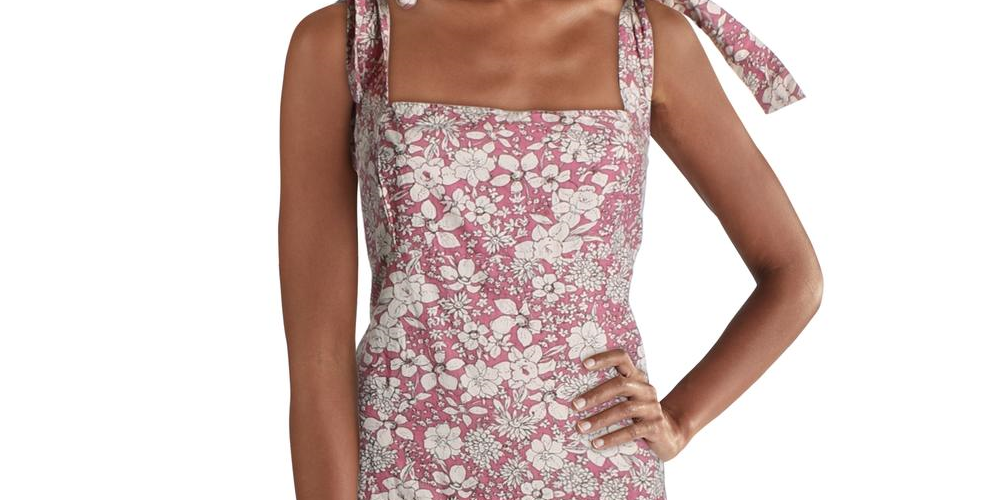 Free People Women's In The Fields Floral Print Sleeveless Maxi Dress Pink Size Medium