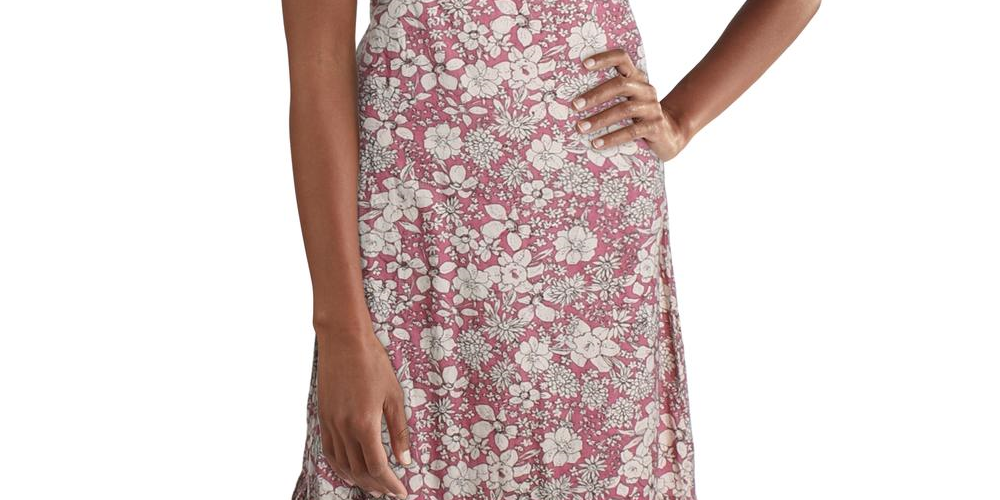Free People Women's In The Fields Floral Print Sleeveless Maxi Dress Pink Size Medium