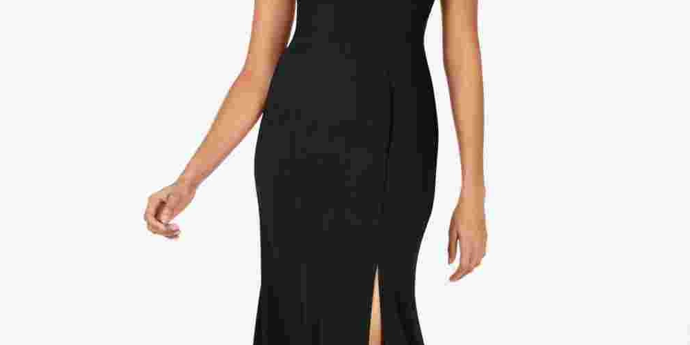 Nightway Women's Cold Shoulder Gown Black Size 10