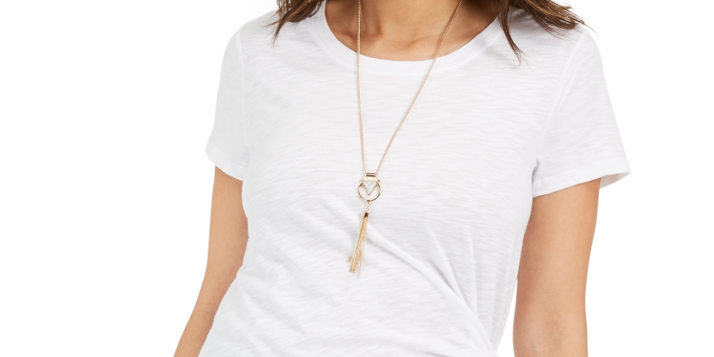 Style & Co Women's Side-Tie Top White Size X-Small