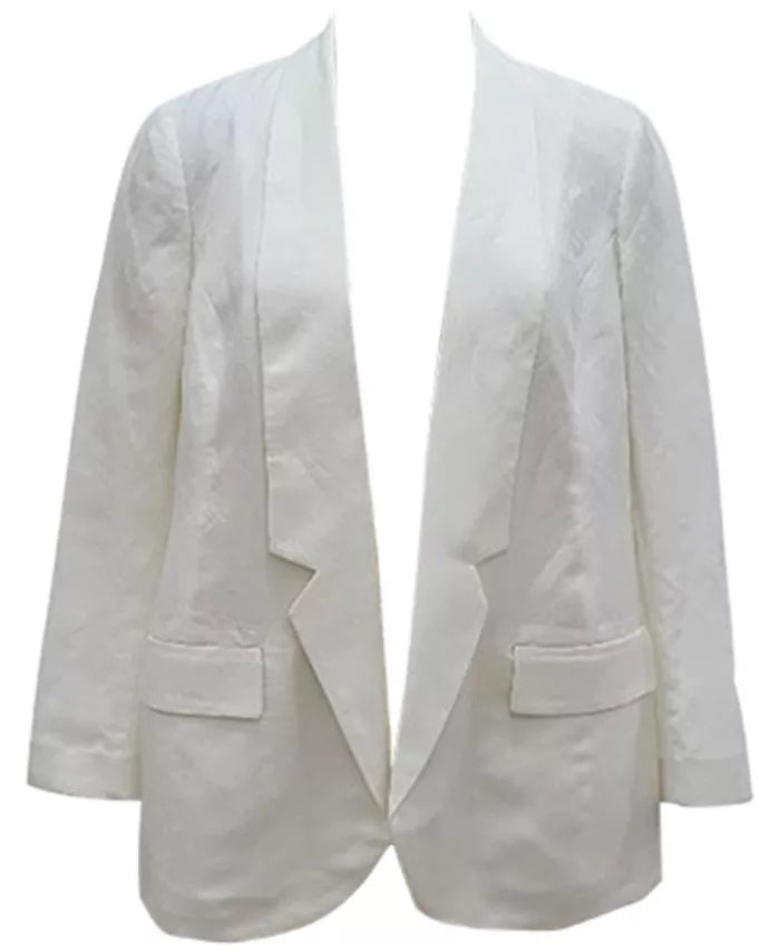 Alfani Women's Cardigan Blazer Jacket White Size Small