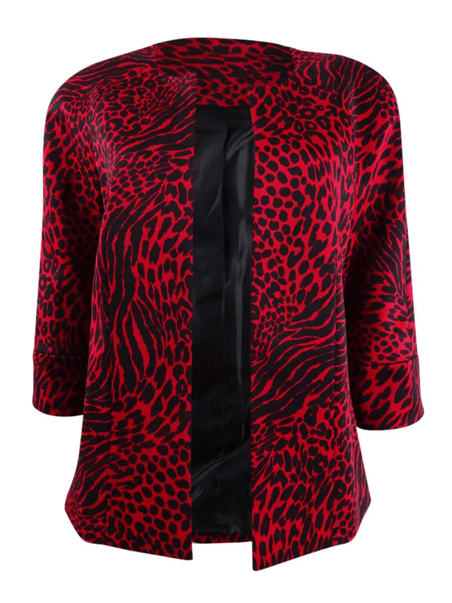 Kasper Women's Printed Jacket Red Size 6