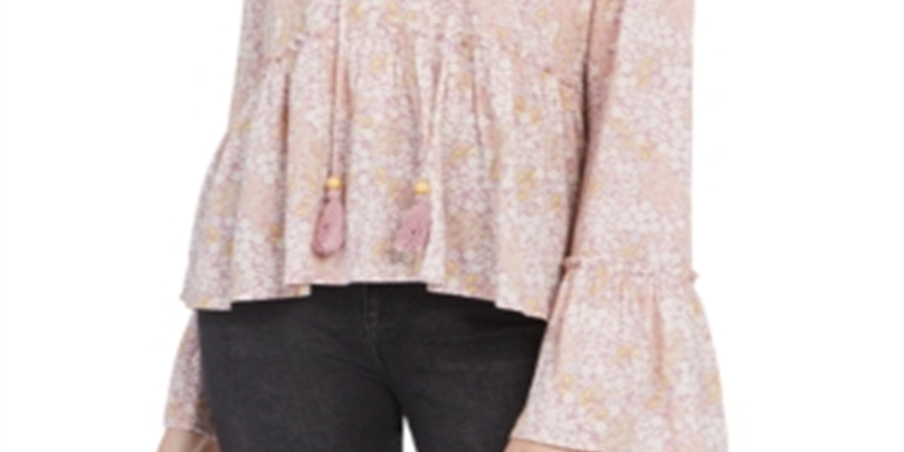 Gypsies and Moondust Women's Lace Floral Print Blouse Purple Size S