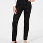 Charter Club Women's Cambridge Windowpane Print Slim Leg Pants Blue Size 6