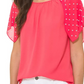 Michael Kors Women's Dotted Sleeve Top Pink Size Small
