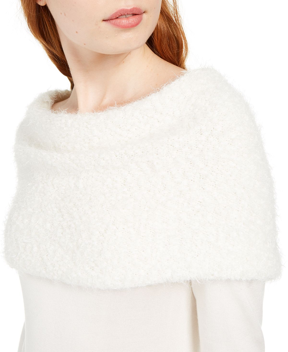 BCX Junior's Off the Shoulder Sweater White Size M