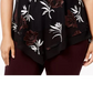 Alfani Women's Plus Pointed Hem Embroidered Top Red Size 3X