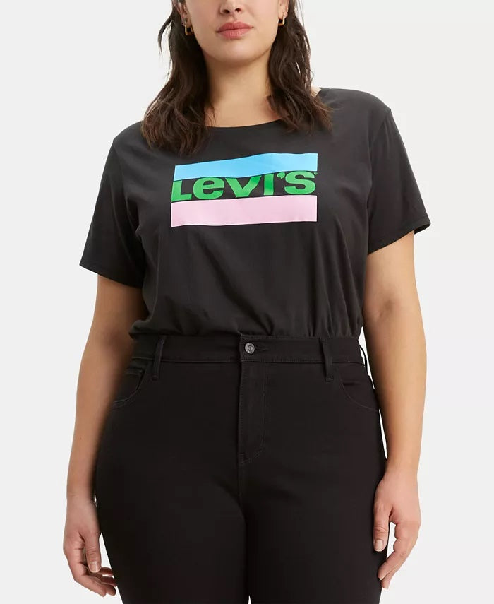 Levi's Women's Trendy Plus Perfect T-Shirt Black Size 2X