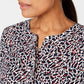 JM Collection Women's Pleated Back Blouse Blue Size Medium
