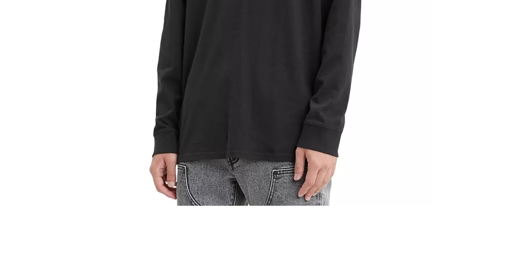 Levi's Men's Limited Collection Chenille Boxtab Long-Sleeve T-Shirt Black Size Large