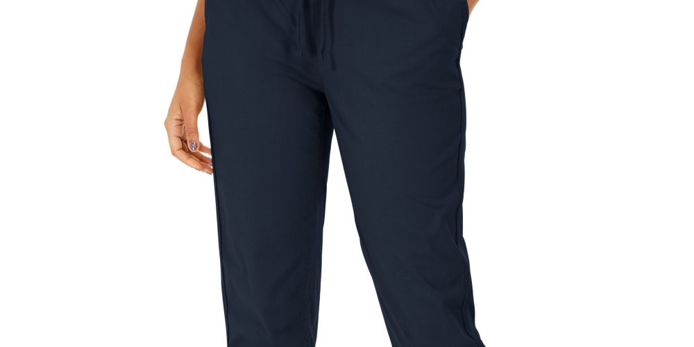 Style & Co Women's Pull On Cuffed Utility Pants Blue Size 10