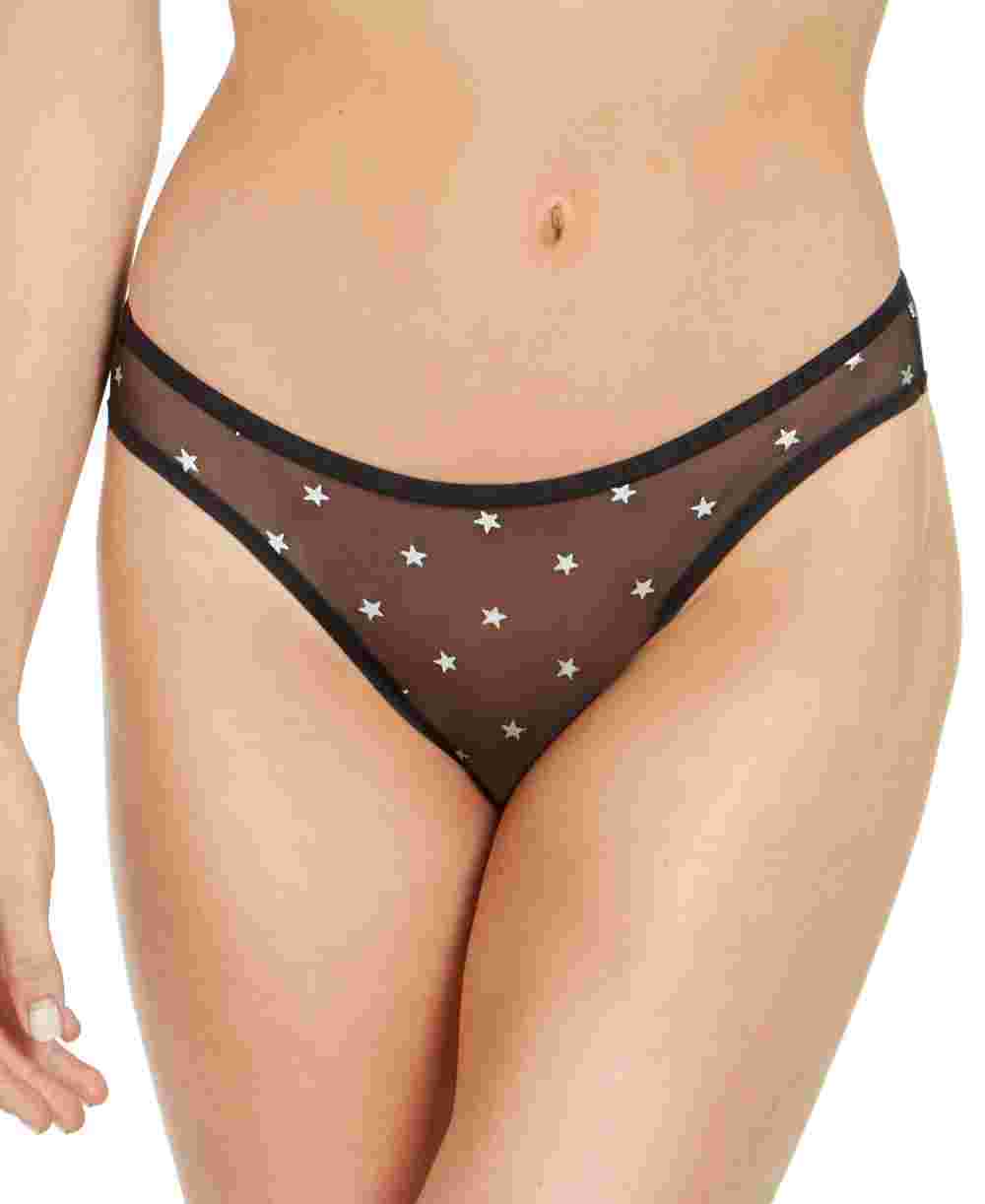 DKNY Women's Logo Mesh Bikini Black  Size Small
