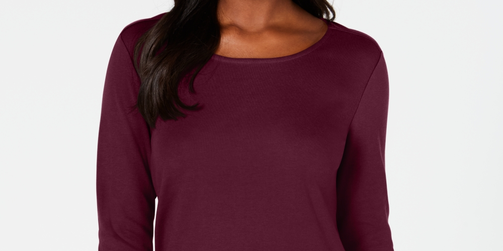 Karen Scott Women's Tulip Hem Top Red Size Medium
