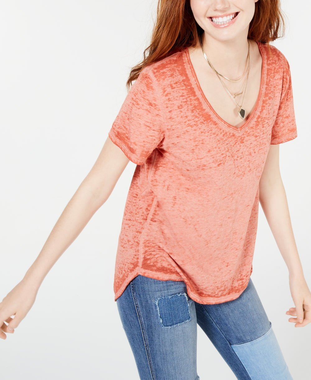 American Rag Junior's Burnout Top Orange Size X-Large