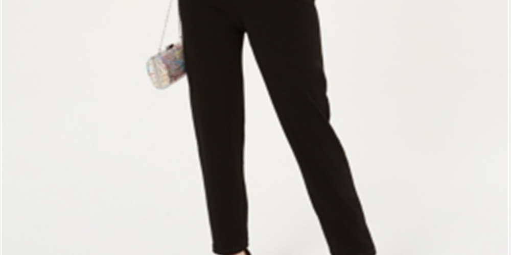 City Studios Women's Lace Solid Sleeveless Halter Skinny Jumpsuit Black Size 1