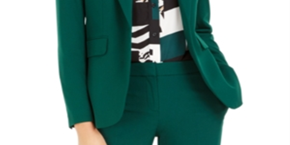 Bar III Women's One Button Blazer Bottle Green Green Size 0