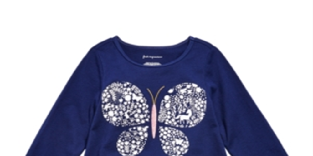 First Impressions Baby Girl's Cotton Butterfly T-Shirt Blue Size 6-9 Months