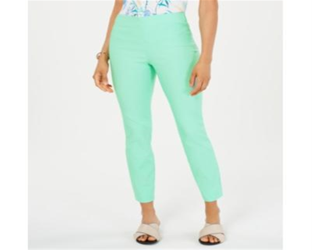 Charter Club Women's Chelsea Tummy Control Skinny Leg Ankle Pants Green  Size 18