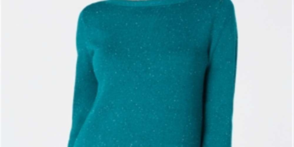 Karen Scott Women's Textured Tunic Sweater Blue Size Small
