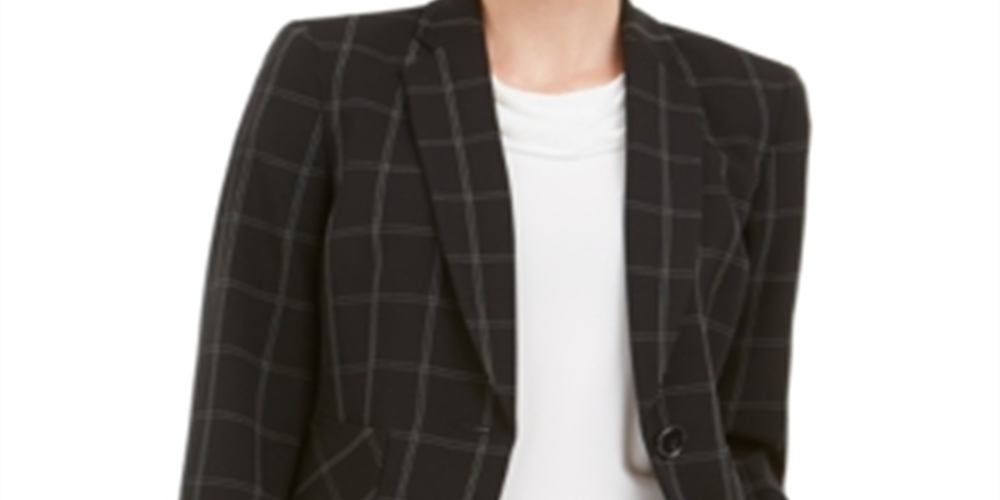 Kasper Women's Striped Blazer Jacket Black Size 4 Petite